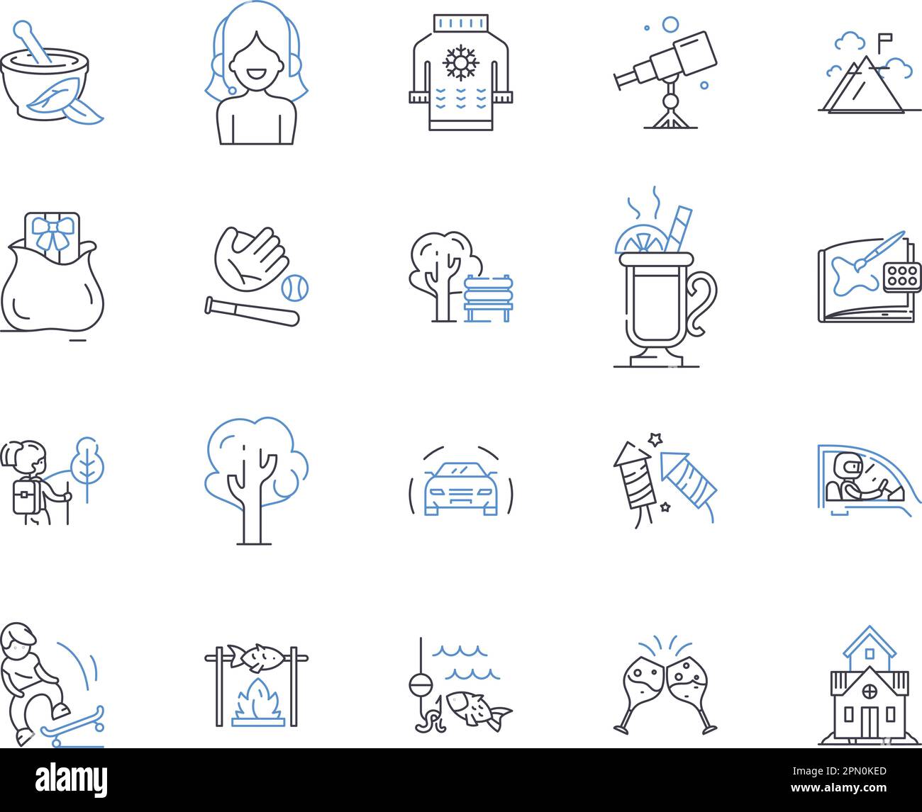 Free time and trips outline icons collection. Leisure, Vacation ...