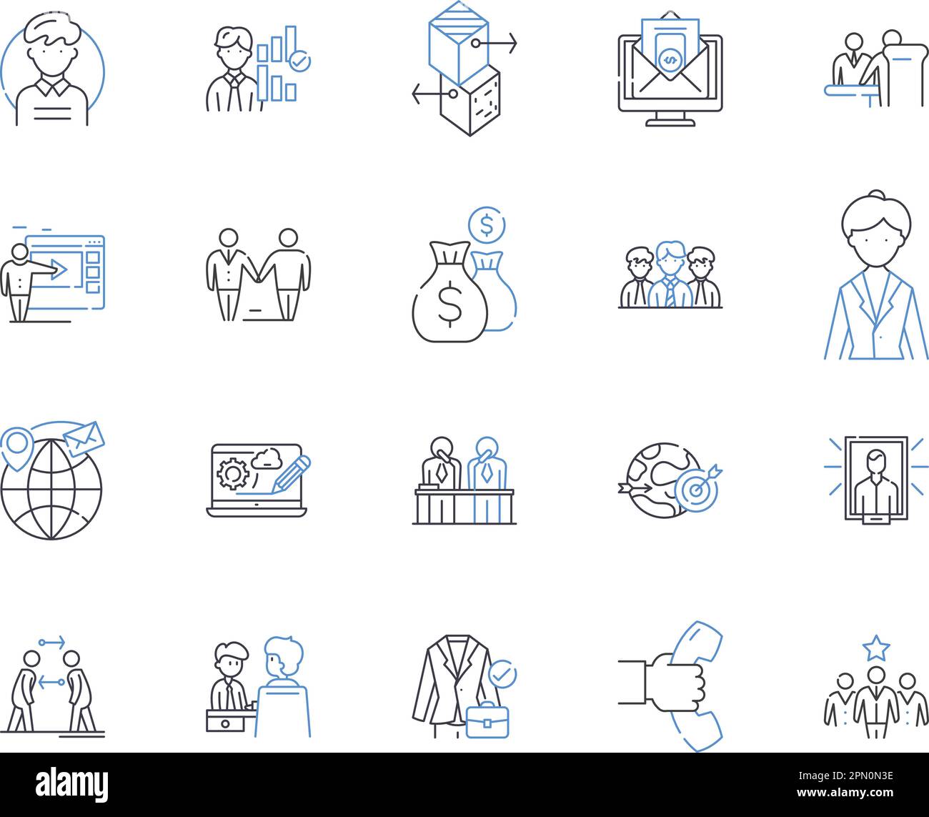 Social media management outline icons collection. Social, Media