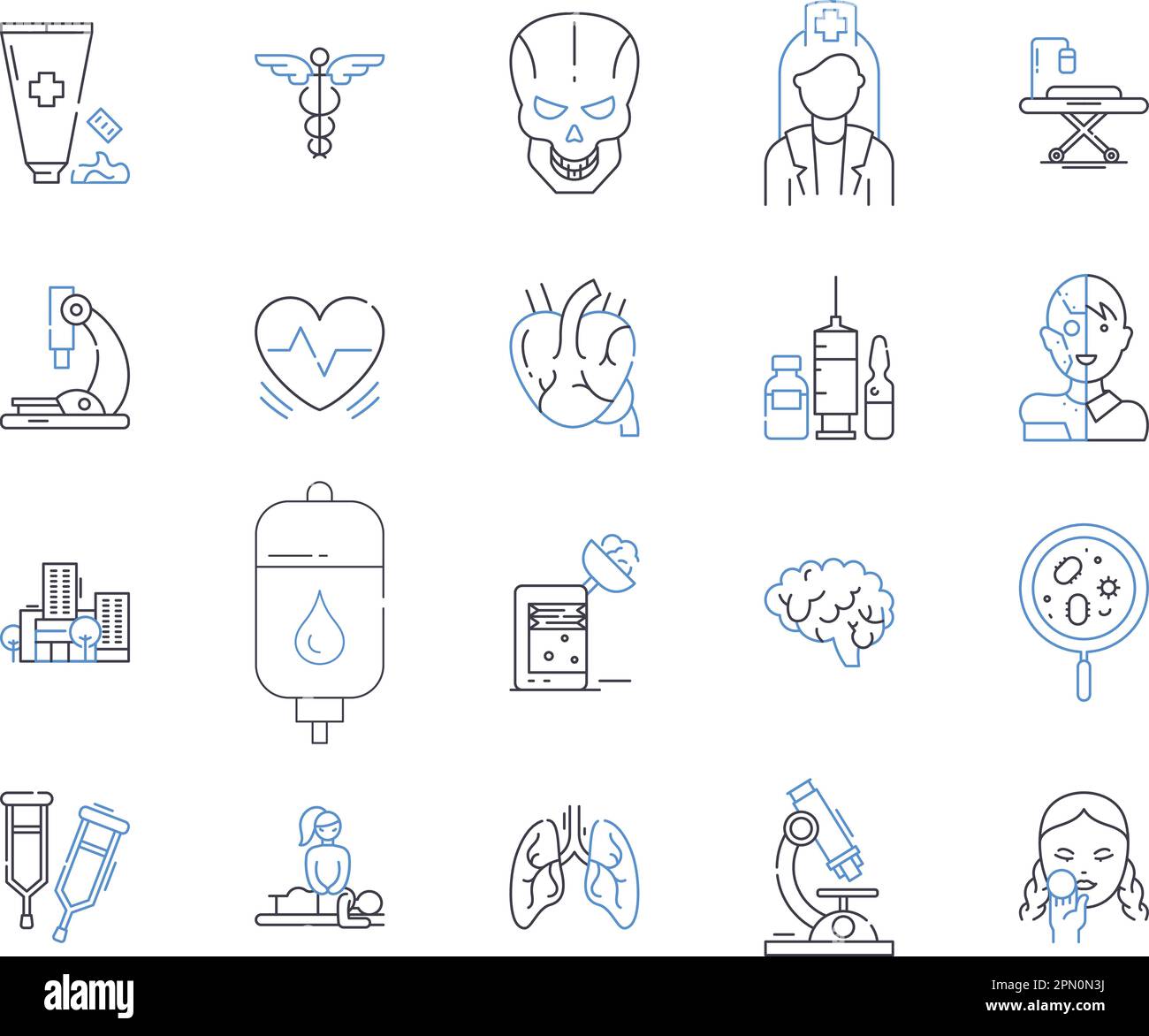 Health services outline icons collection. Healthcare, Services
