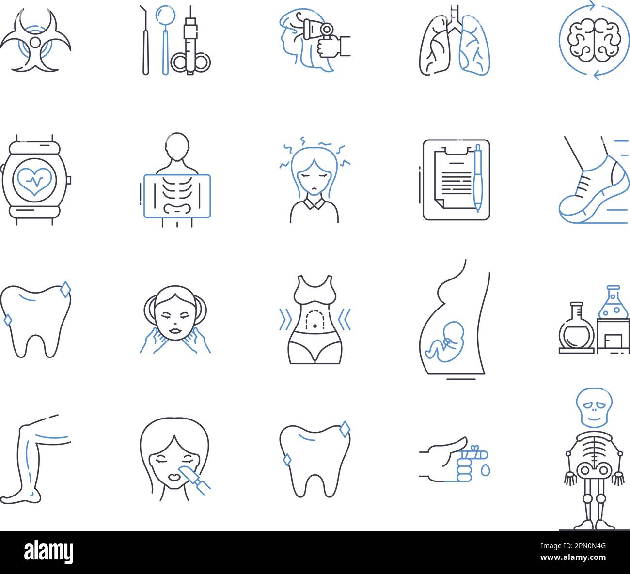 Health services outline icons collection. Healthcare, Services