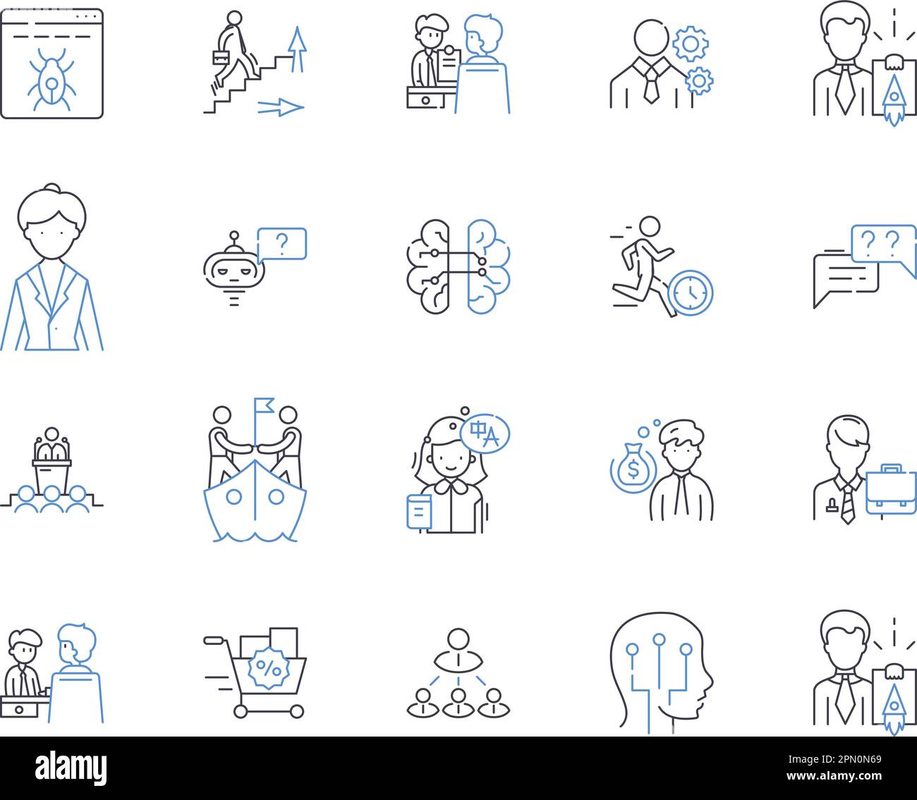 Career growth outline icons collection. Career, Growth, Progression ...