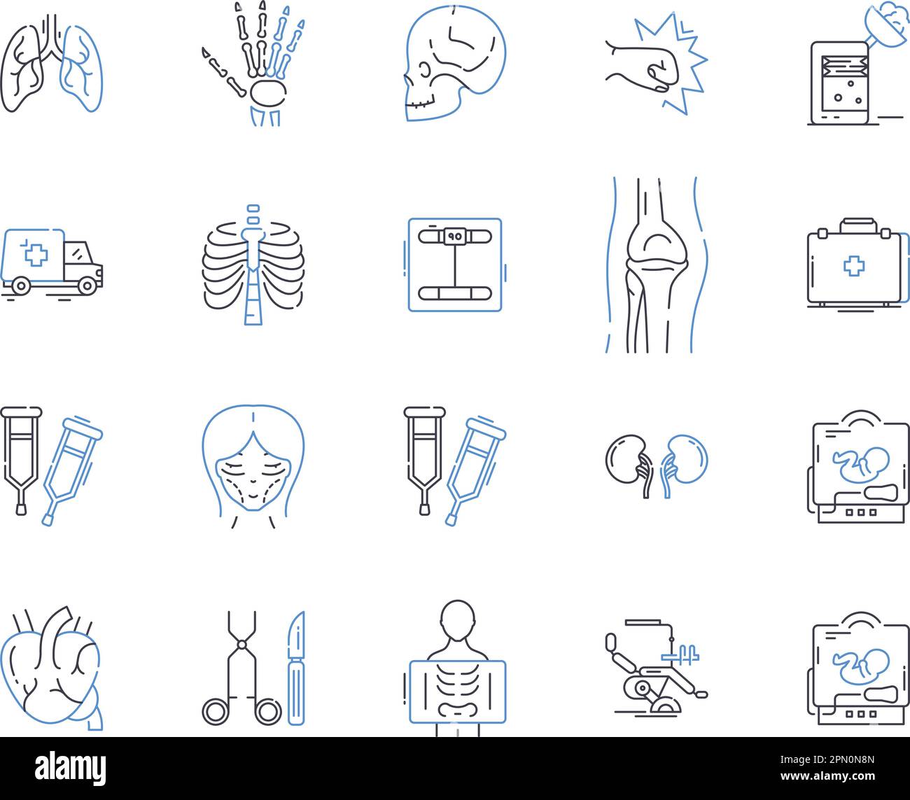 Health therapy outline icons collection. Therapy, Health, Medical, Mental, Wellness, Care, Treatment vector and illustration concept set Stock Vector