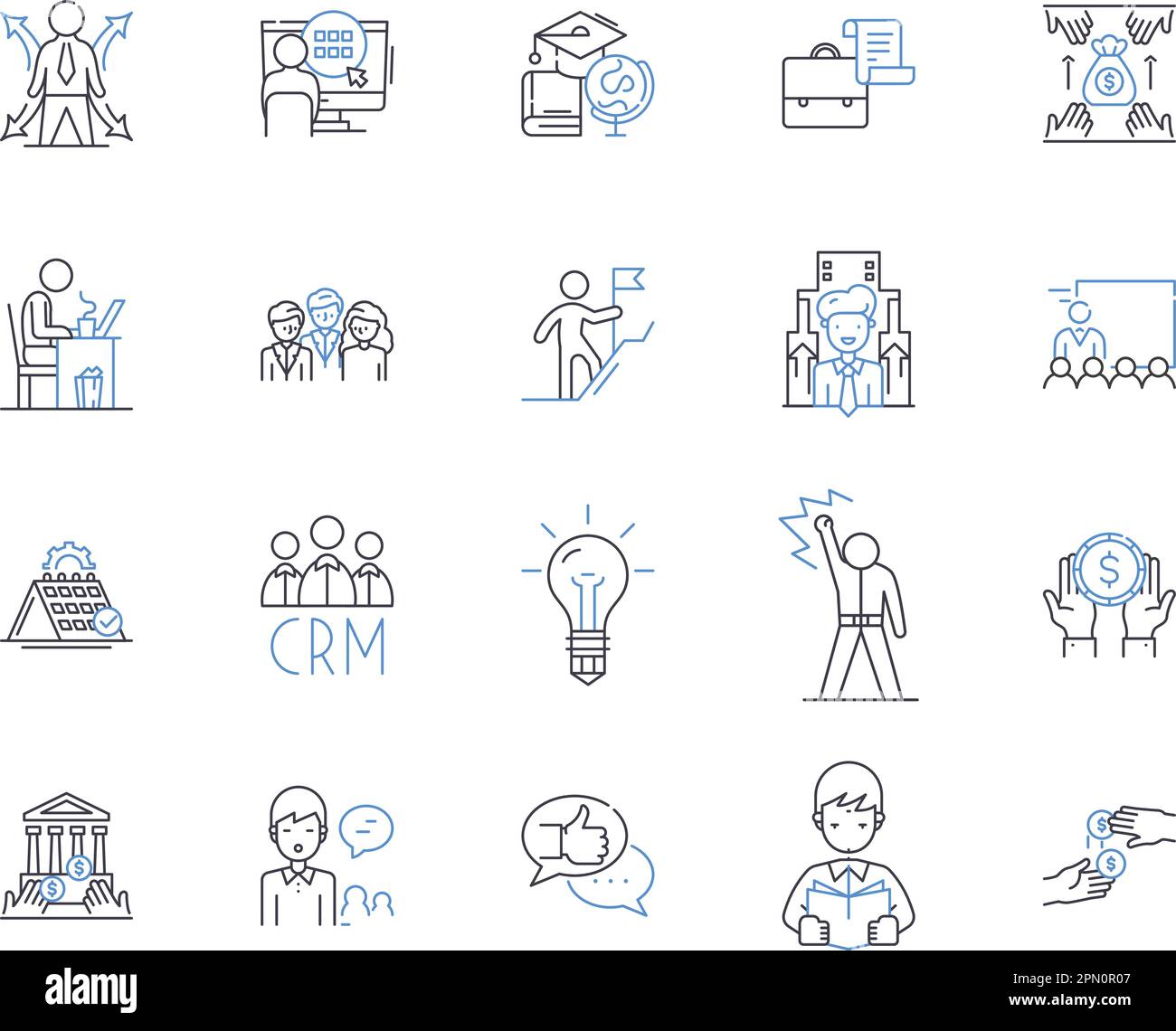 Employee Productivity Outline Icons Collection Employee Productivity