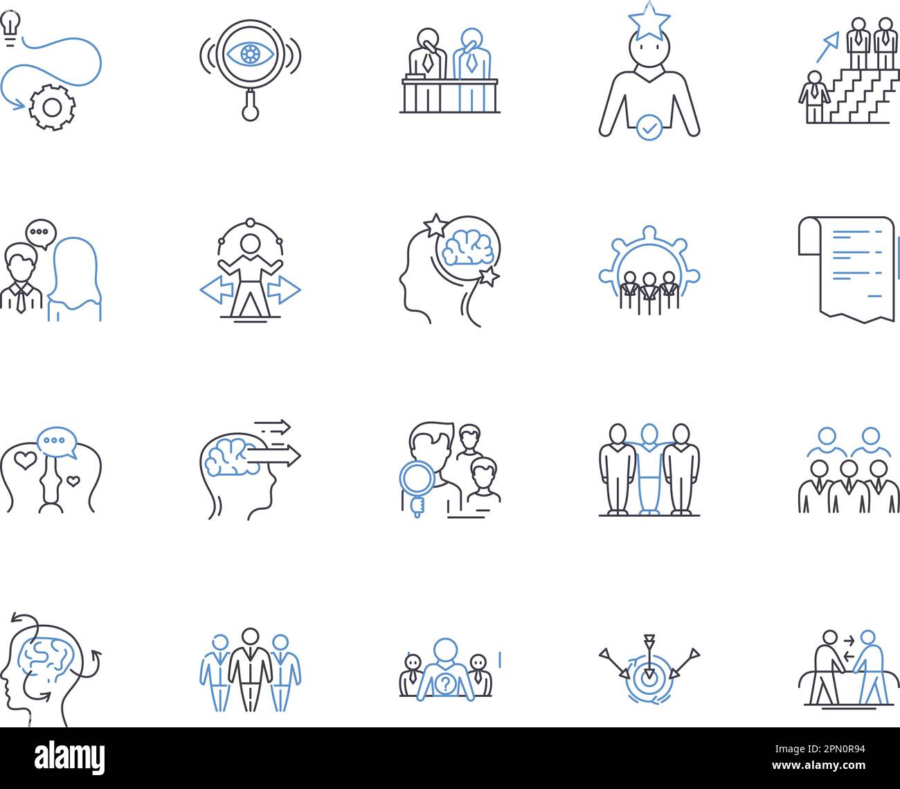 Team management outline icons collection. Teamwork, Cooperation ...