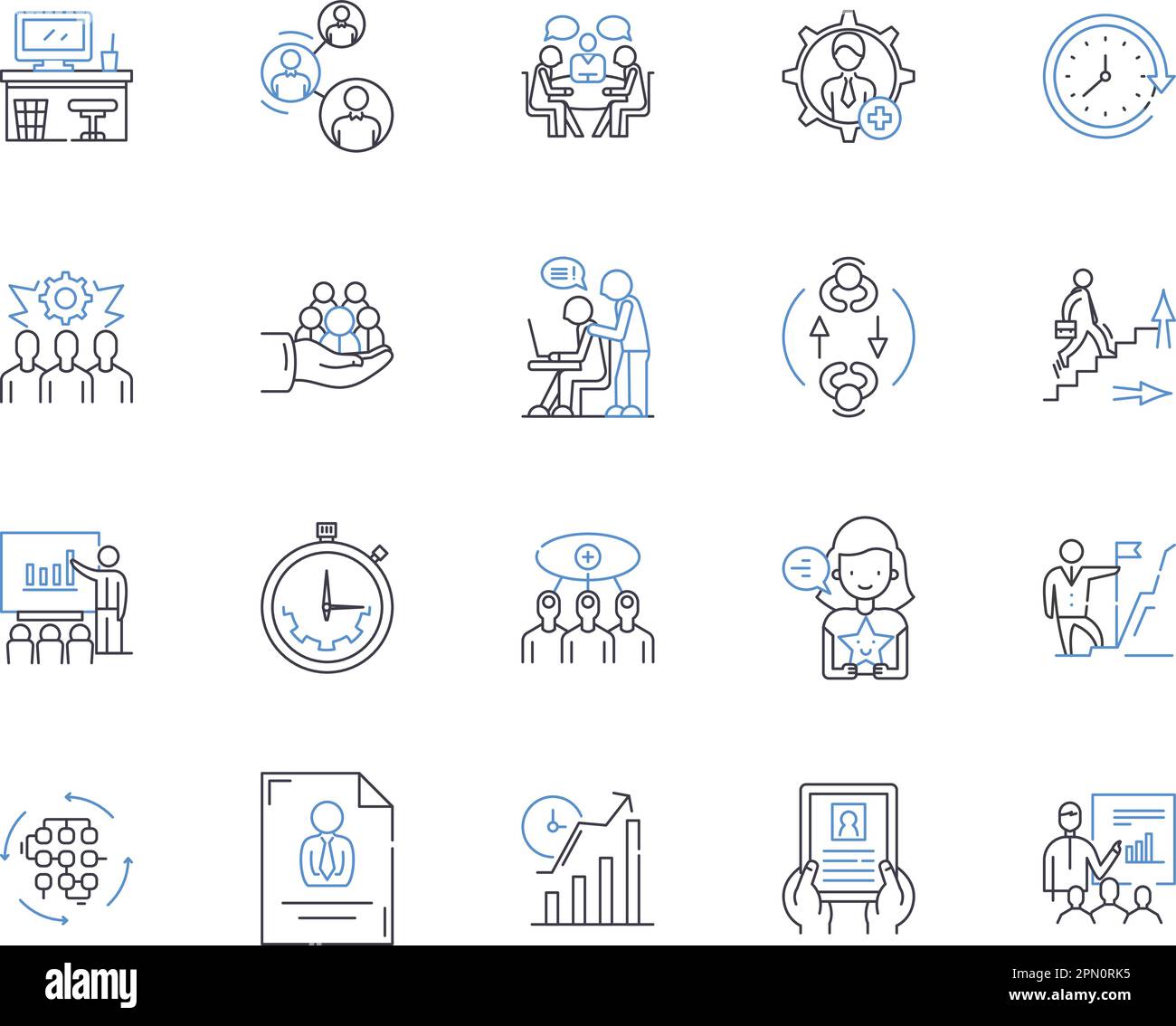 Management and business outline icons collection. Management, Business