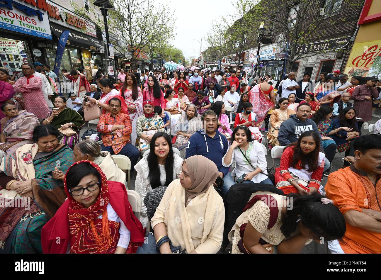 New York, USA. 15th Apr, 2023. People dressed in festive cultural