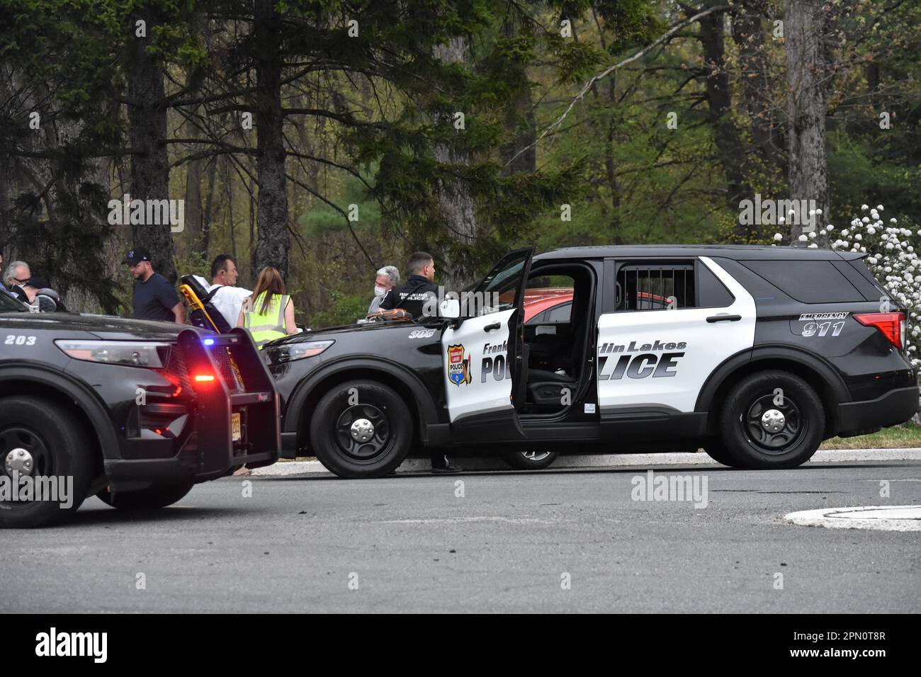 Franklin Lakes, United States. 15th Apr, 2023. Police officers on the