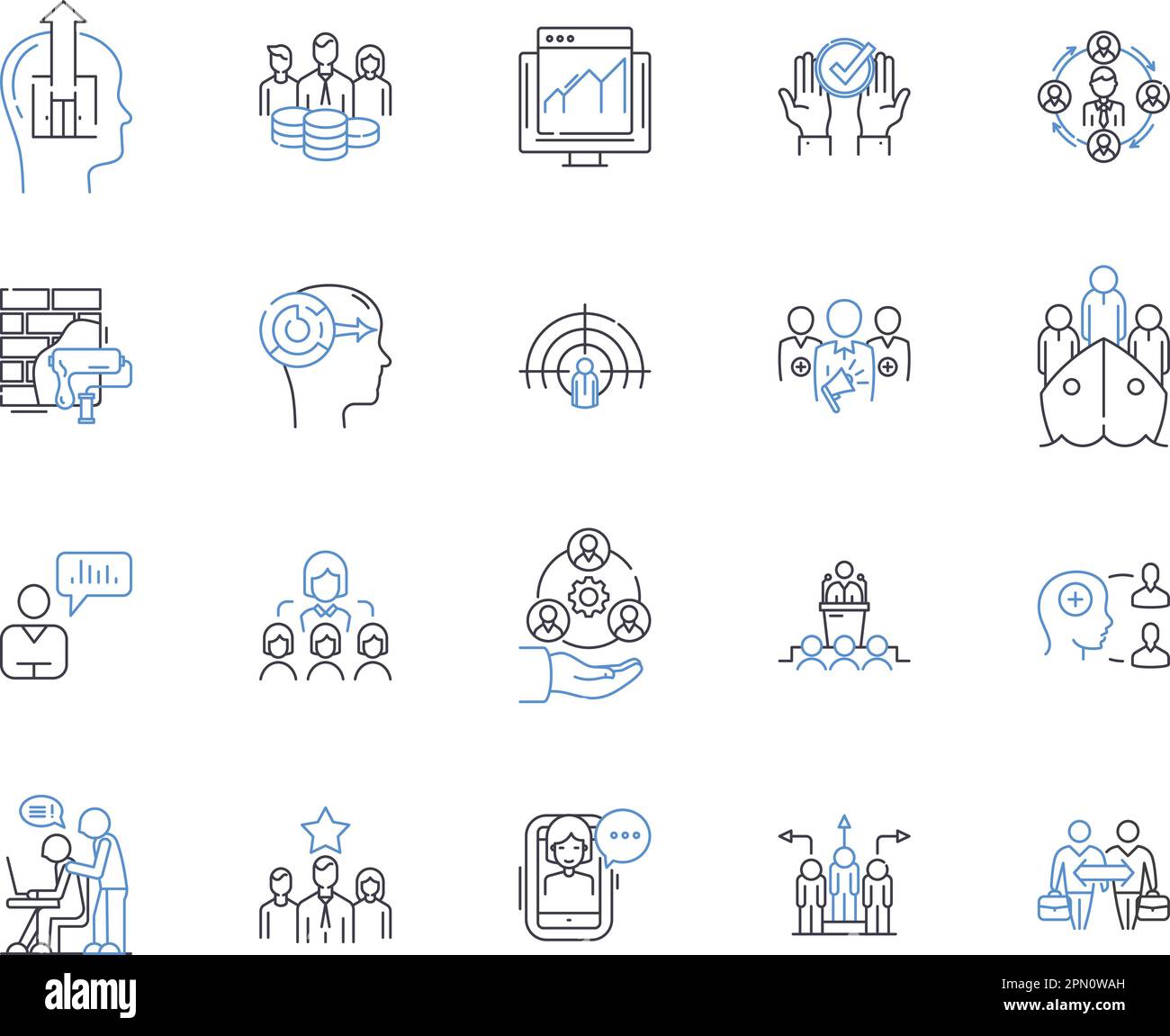Business organization outline icons collection. Organization, Business ...