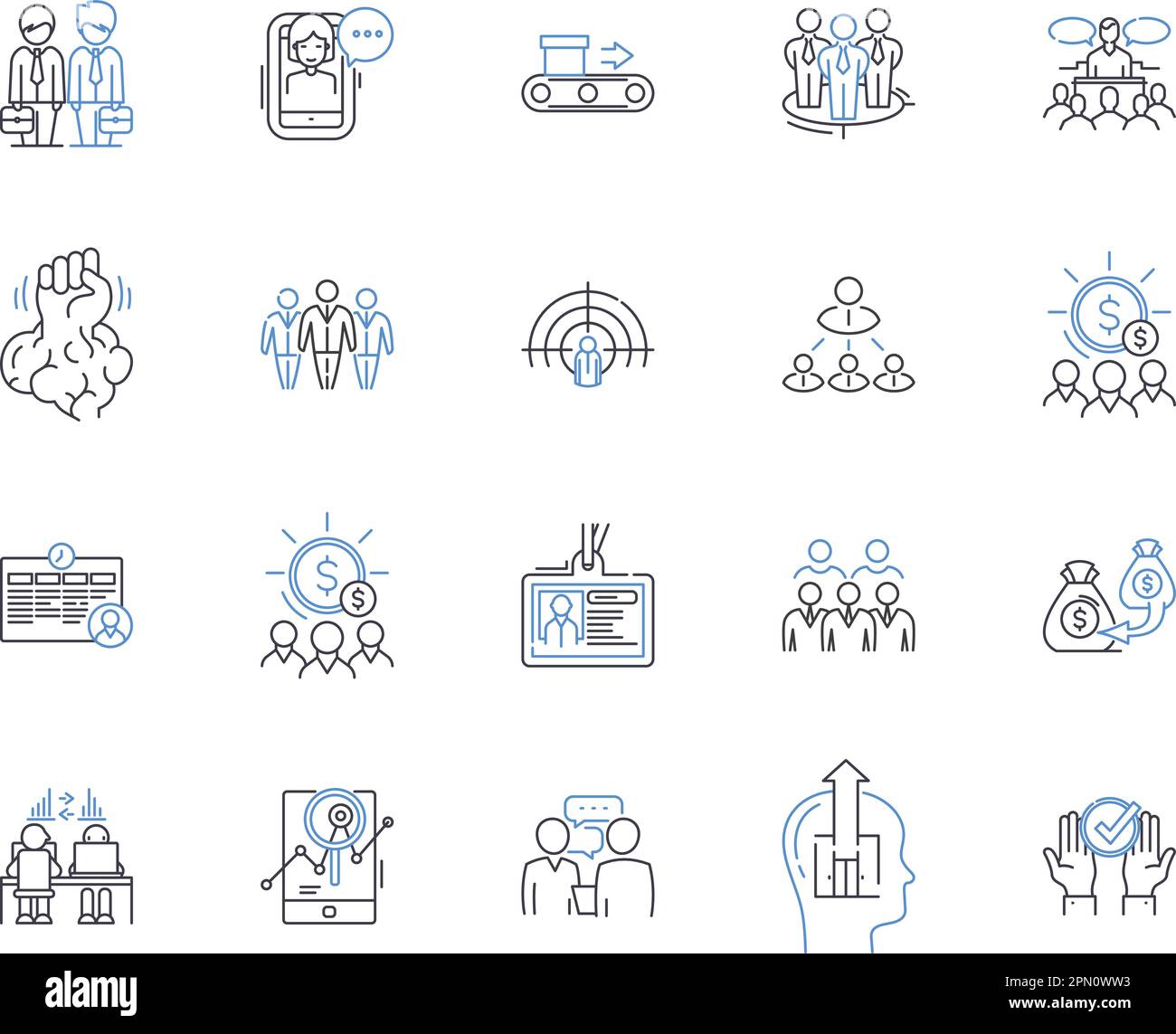 Company outline icons collection. Firm, Corporation, Conglomerate