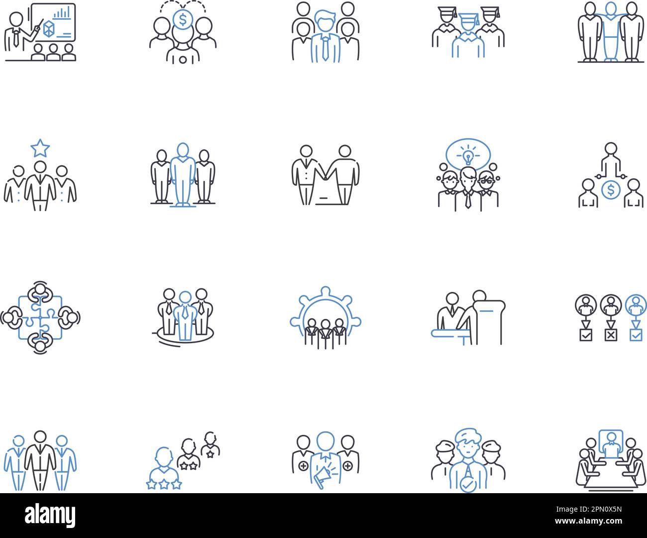 Business team outline icons collection. Business, Team, Collaboration ...