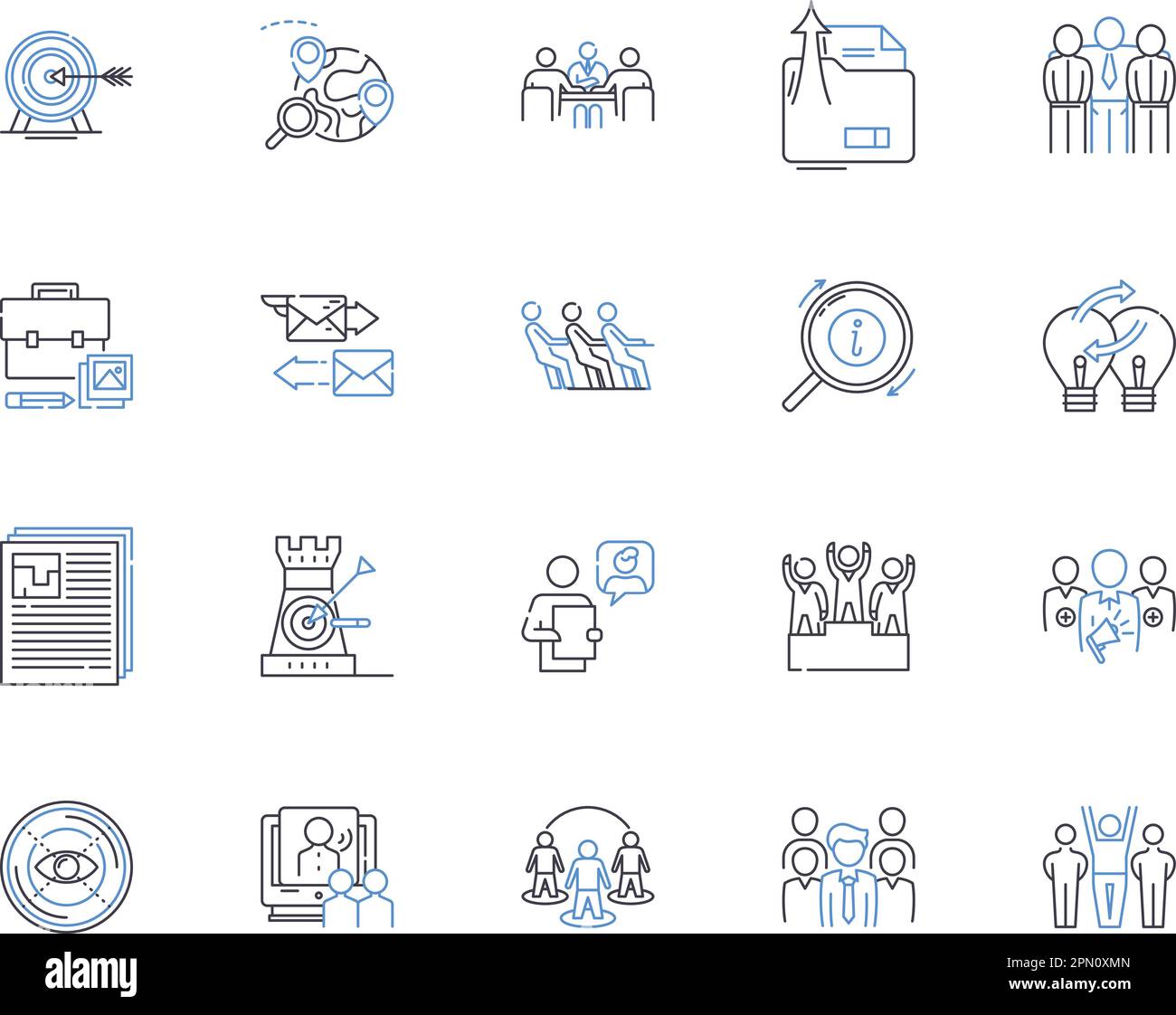 Chief Executive Officer outline icons collection. CEO, Chief, Executive, Officer, Manager, Leader, Director vector and illustration concept set. Chair Stock Vector