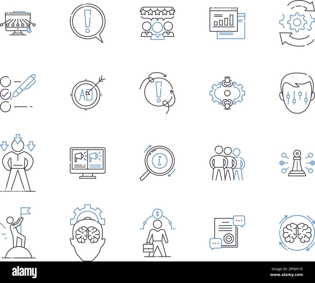 Corporation goals outline icons collection. Profitability, Growth