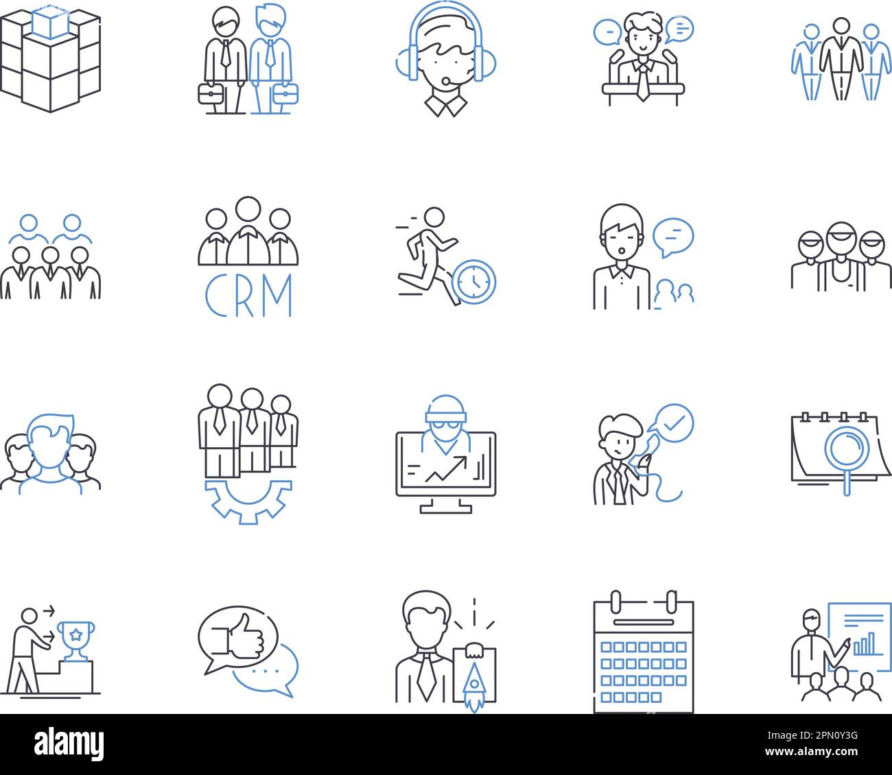 Customer service outline icons collection. customer service, care, assistance, help, support, aid, solutions vector and illustration concept set Stock Vector