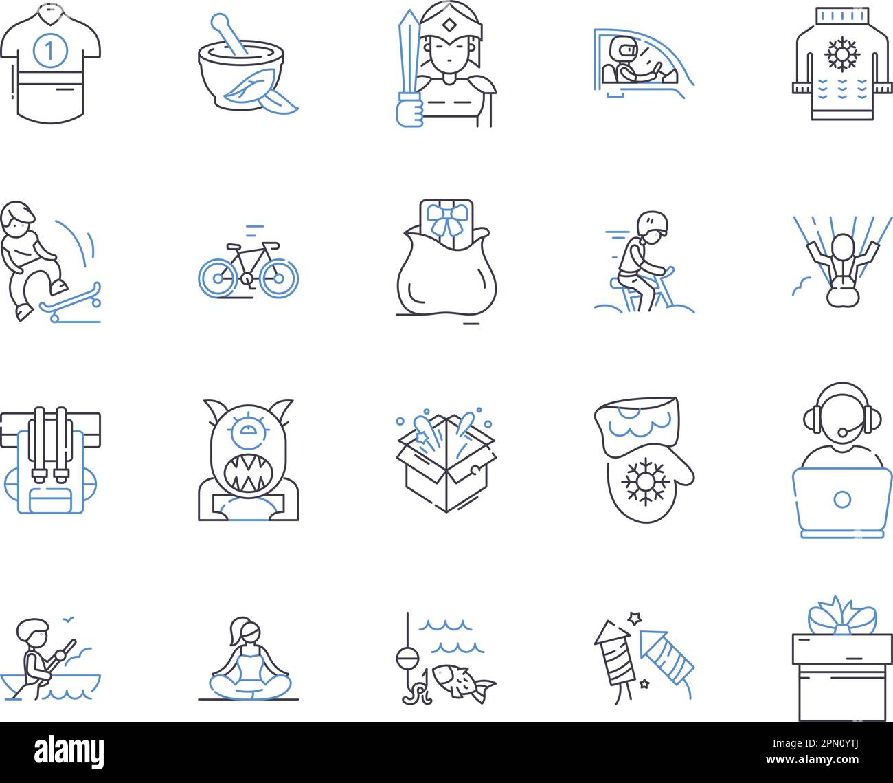 Leisure business outline icons collection. Travel, Tours, Recreation ...