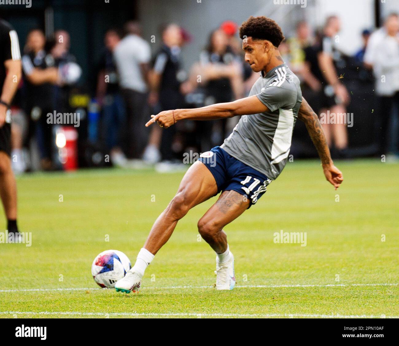 Columbus, Ohio, USA. 15th Apr, 2023. New England Revolution midfielder