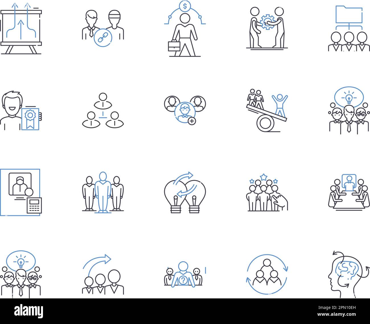 Corporate teambuilding outline icons collection. Corporate, Teambuilding, Retreat, Exercise, Building, Recreational, Activity vector and illustration Stock Vector