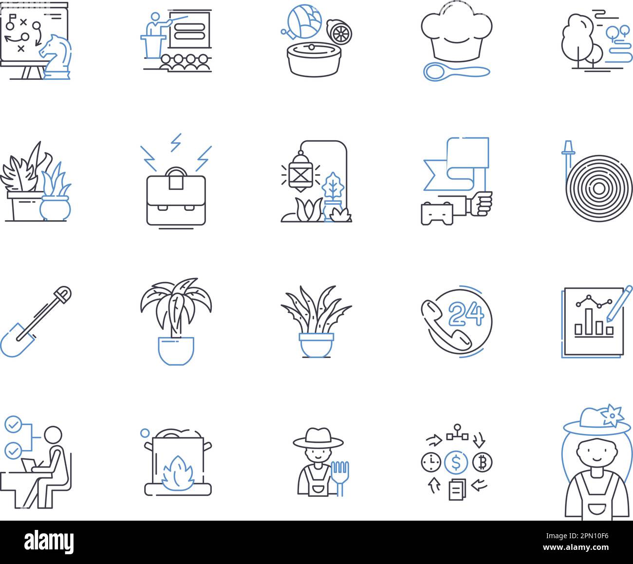 Farming industry outline icons collection. Agriculture, Crops ...