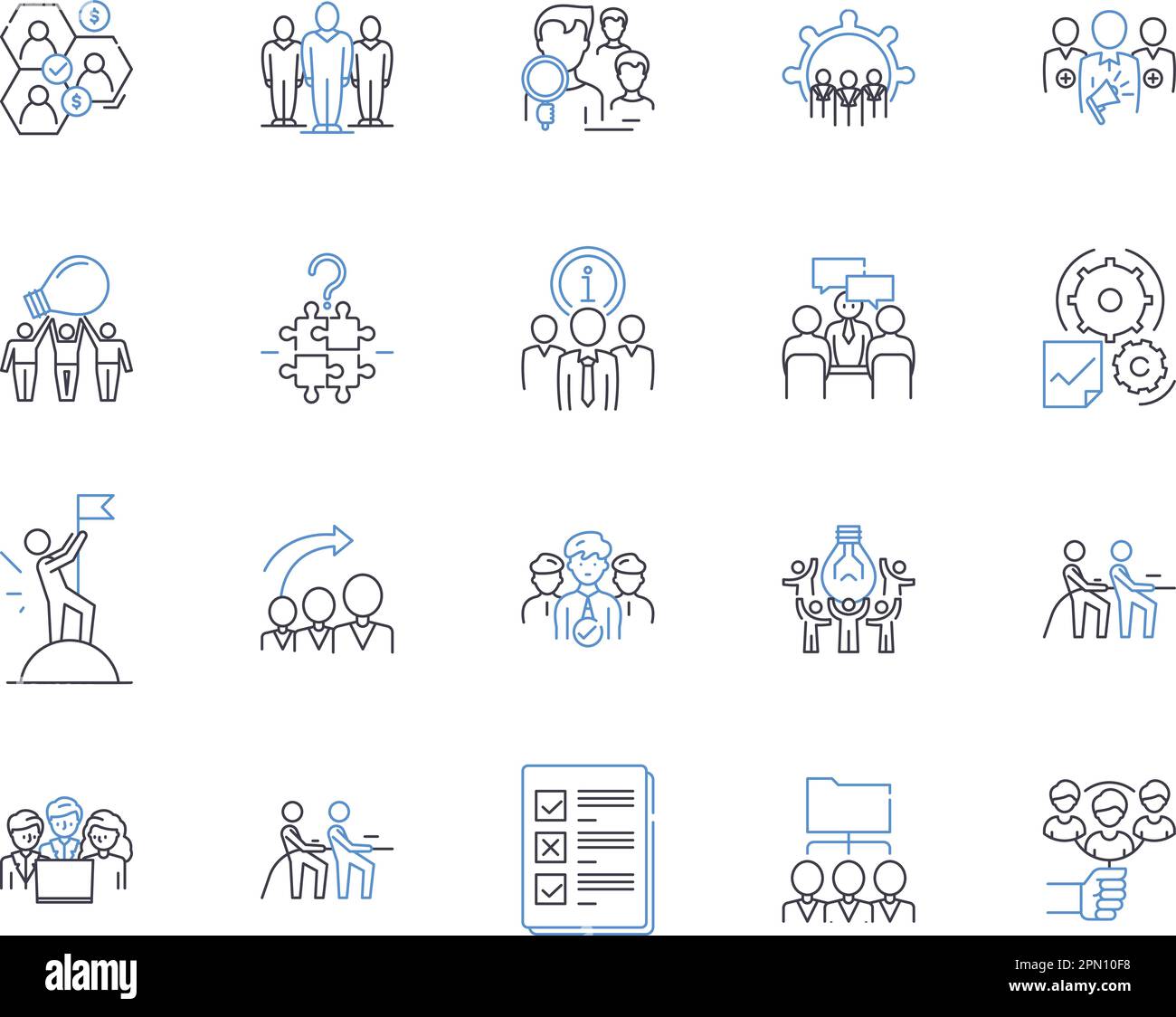 Workmates outline icons collection. Colleagues, Coworkers, Peers, Associates, Comrades, Teammates, Partners vector and illustration concept set Stock Vector