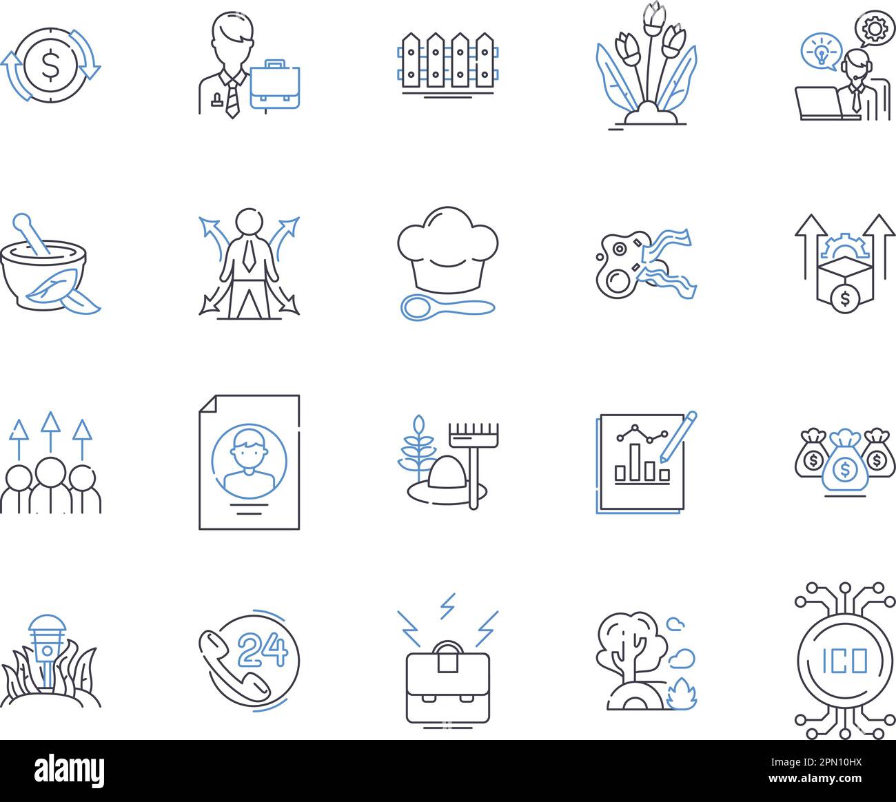 Organic farming outline icons collection. Organic, Farming, Agriculture ...