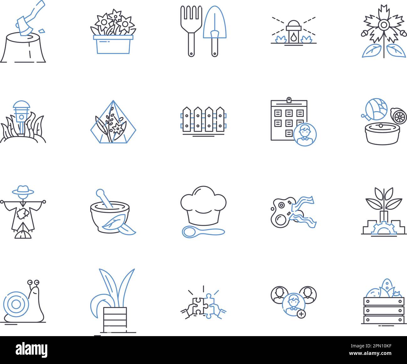 Farming business outline icons collection. Cropping, Sowing, Farming ...