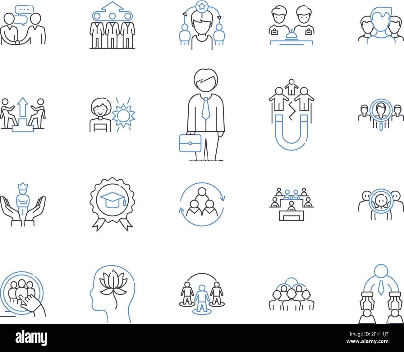 Talent acquisition outline icons collection. Recruiting, Hiring 
