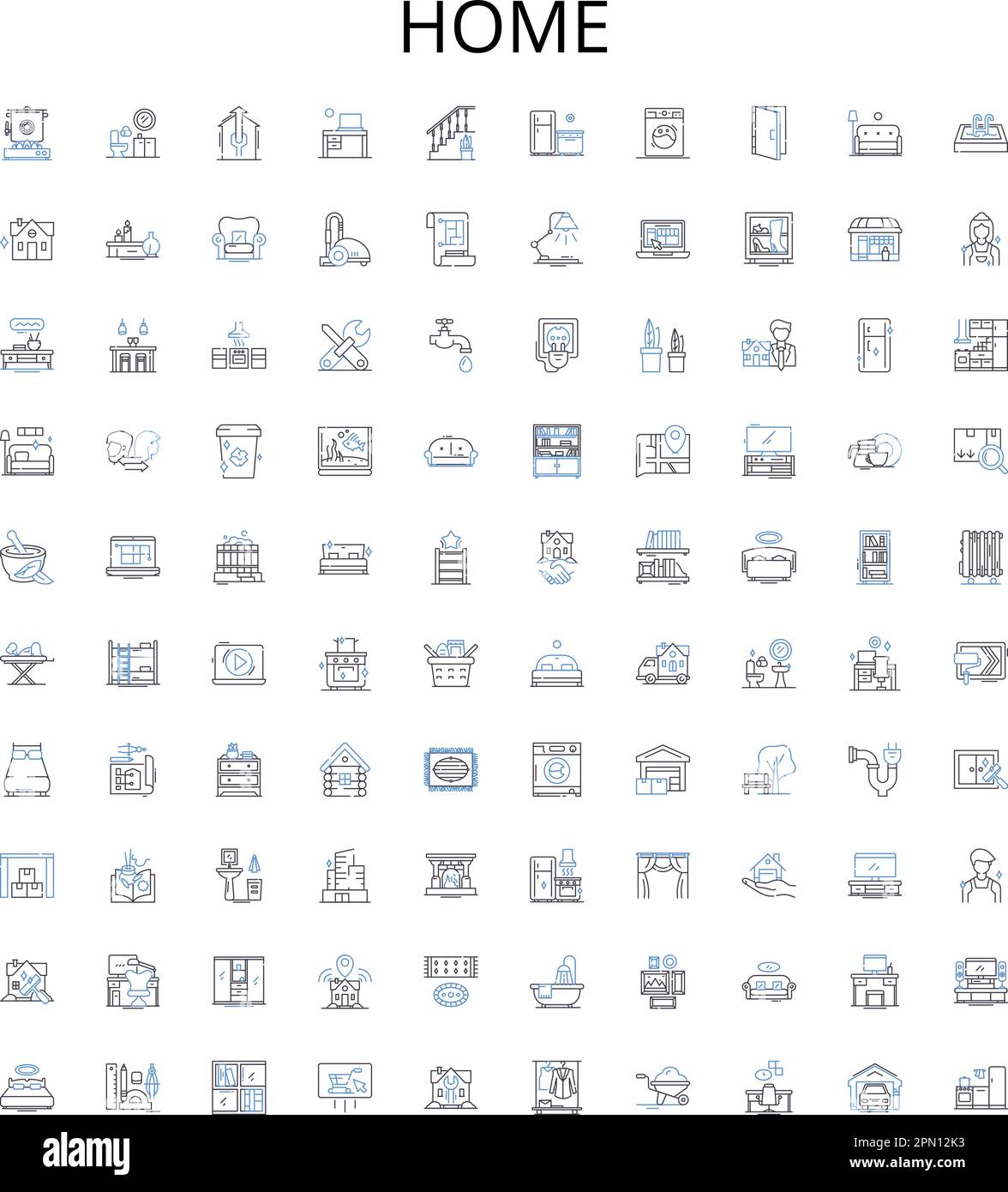 Home outline icons collection. House, Abode, Dwelling, Residence ...