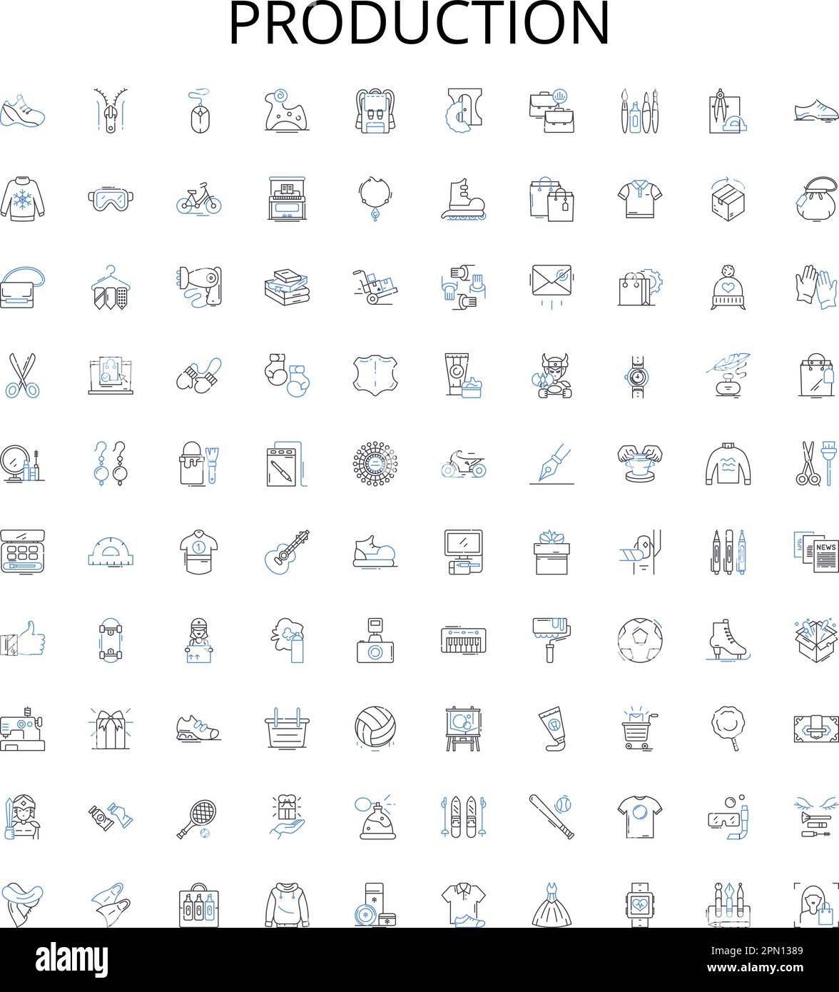 Production outline icons collection. Production, Manufacturing, Factory ...