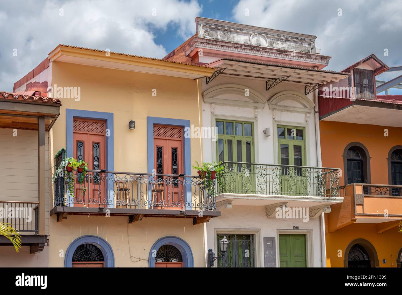 Panama City, Panama - April 1, 2023: Views of Panama City's amazing Old Quater. Stock Photo