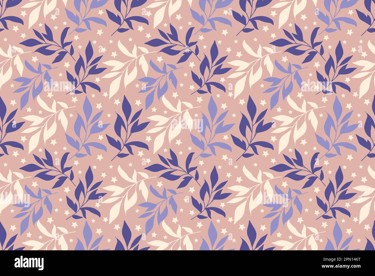 Abstract floral seamless pattern with maple leaves. Purple and lilac ...
