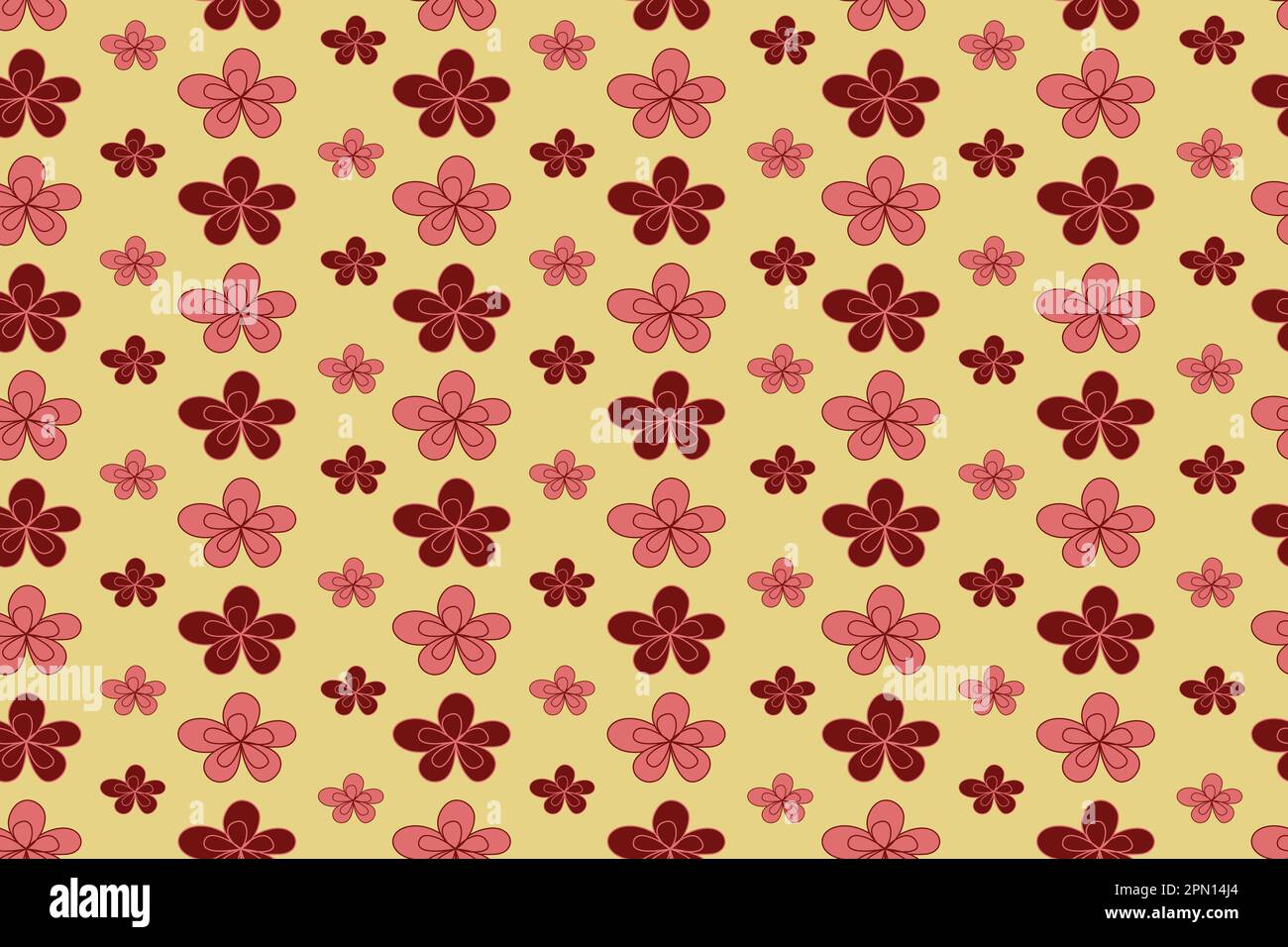 Hand drawn seamless abstract vector floral illustration on yellow ...