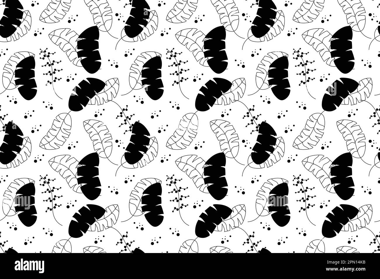 Engraving leaf monstera seamless pattern, vintage leaves background, repeated texture in hand drawn style for fabric, wrapping paper, wallpaper. Gypsy style. Vector illustration Stock Vector