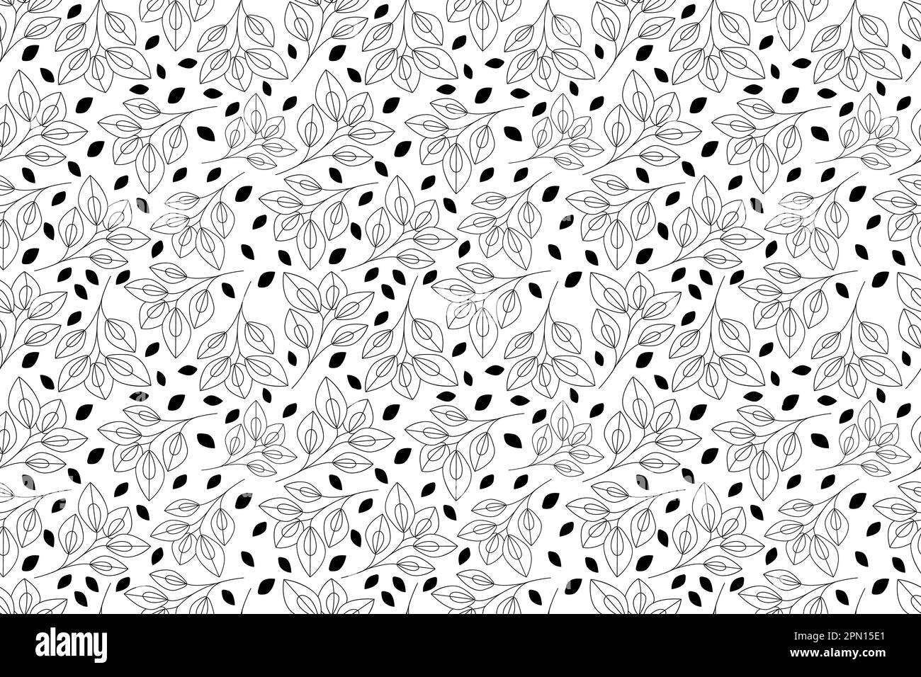 Luxury nature white background vector. Hand drawn outline design. Floral wallpaper pattern. Daphne plant line arts. Swiss style fabric design. Vector illustration.  Stock Vector