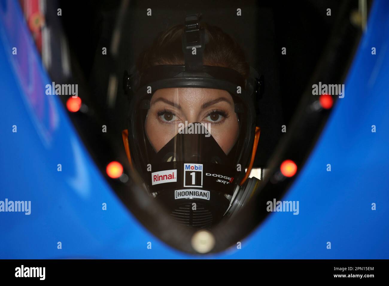 LAS VEGAS, NV - APRIL 15: Leah Pruett (777 TF) Dodge Power Brokers NHRA Top  Fuel Dragster prepares her car prior to the star of the NHRA Four-Wide  Nationals Camping World Drag
