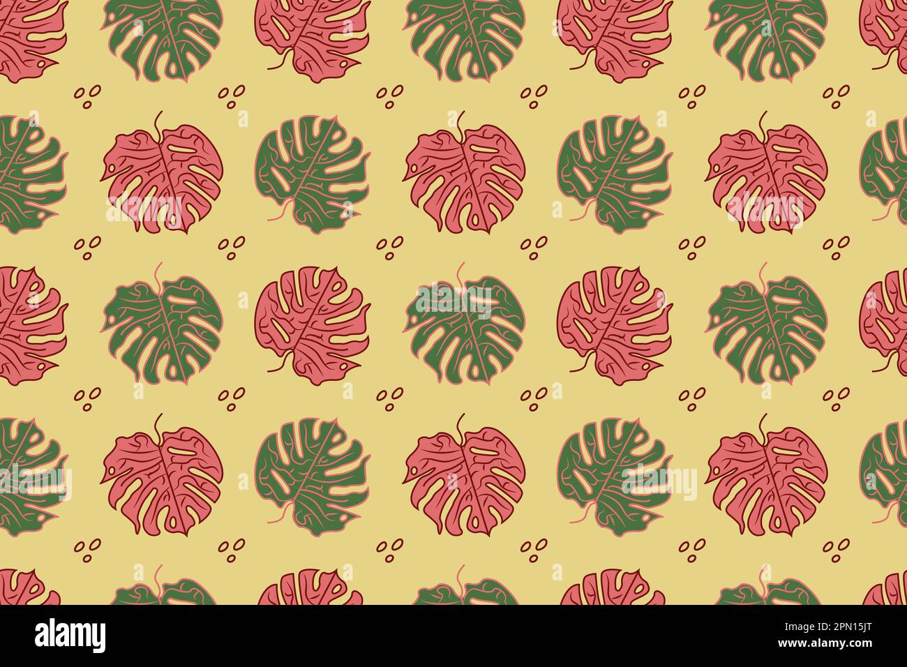 Luxury Nature yellow background vector. Seamless pattern of hand drawn sketch tropical palm leaves. wallpaper, invitation, fabric and paper works. Spanish style vector illustration Stock Vector