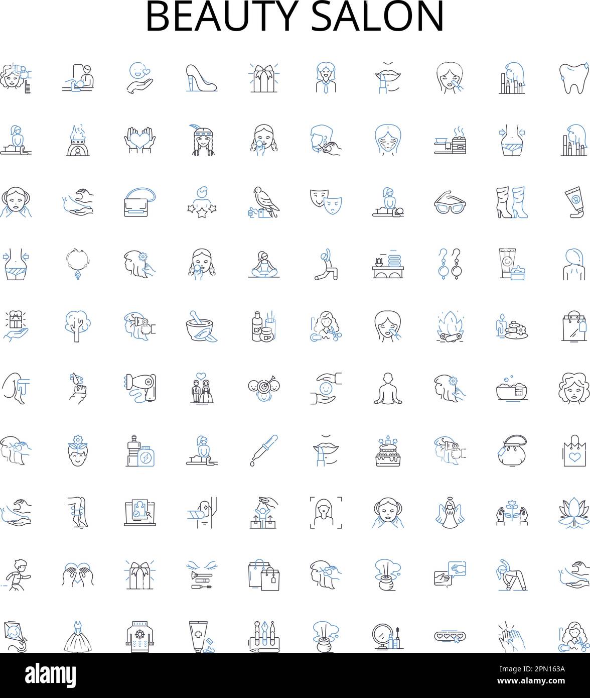 Beauty salon outline icons collection. Salon, Beauty, Hair, Nails