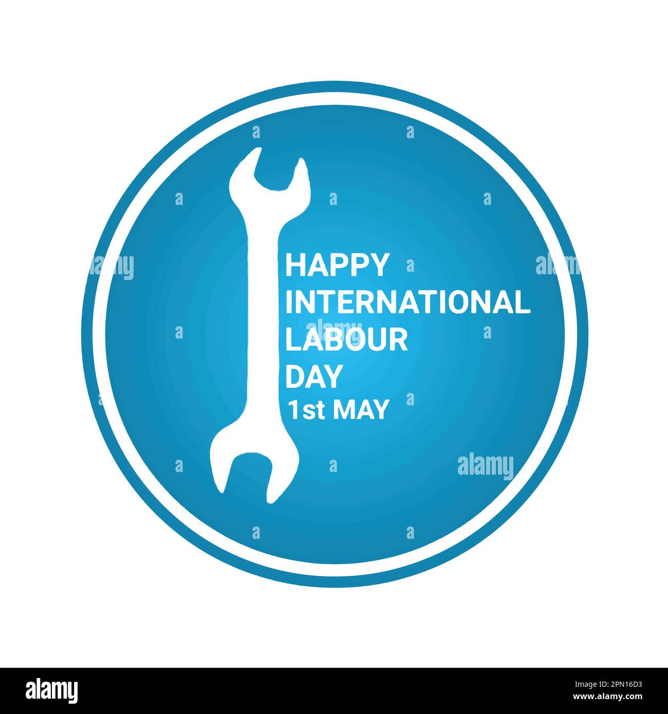Happy International Labour Day. 1st May. Typography design on blue background. Vector illustration. Stock Vector