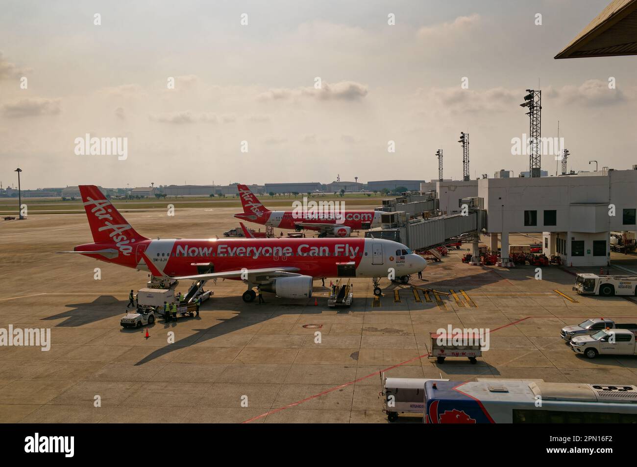 Bangkok, Thailand - March 2., 2023: Two AirAsia Airplanes At Don Mueang ...