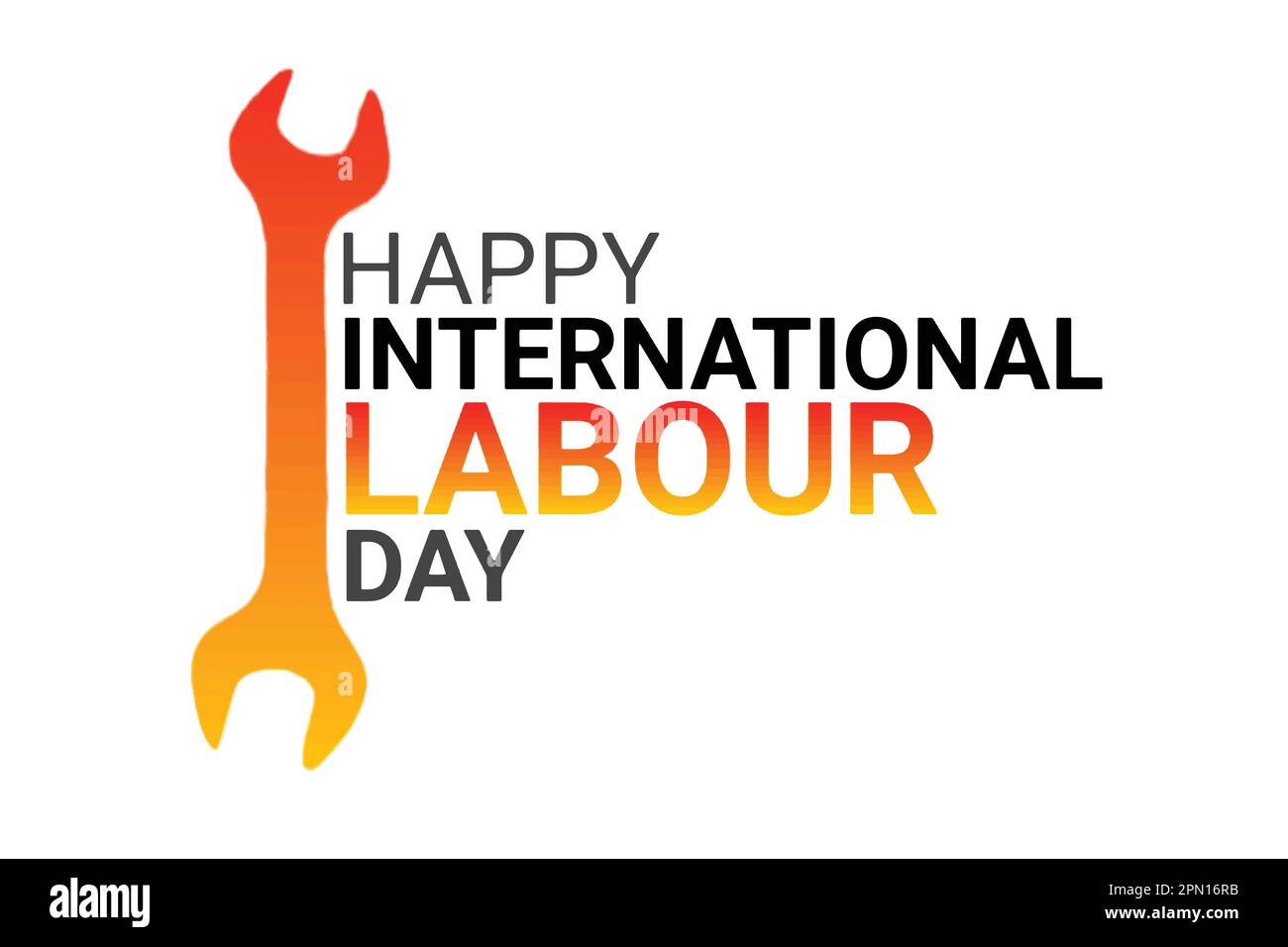 Happy International Labour Day. Holiday concept. Template for background, banner, card, poster with text inscription. Vector illustration. Stock Vector