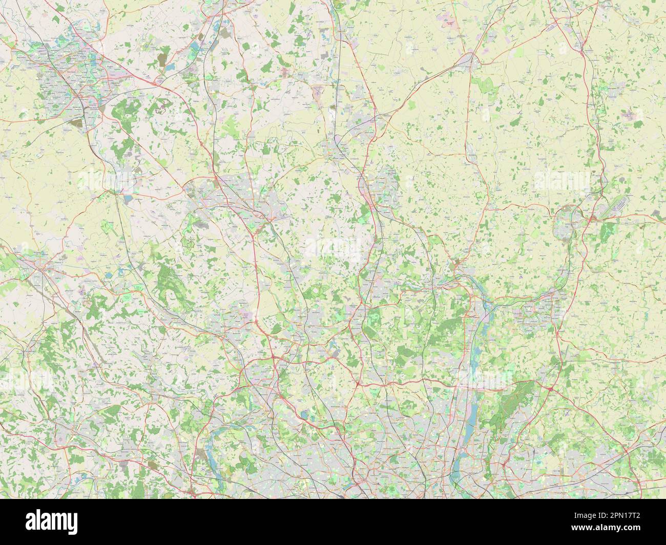 Hertfordshire, administrative county of England - Great Britain. Open Street Map Stock Photo