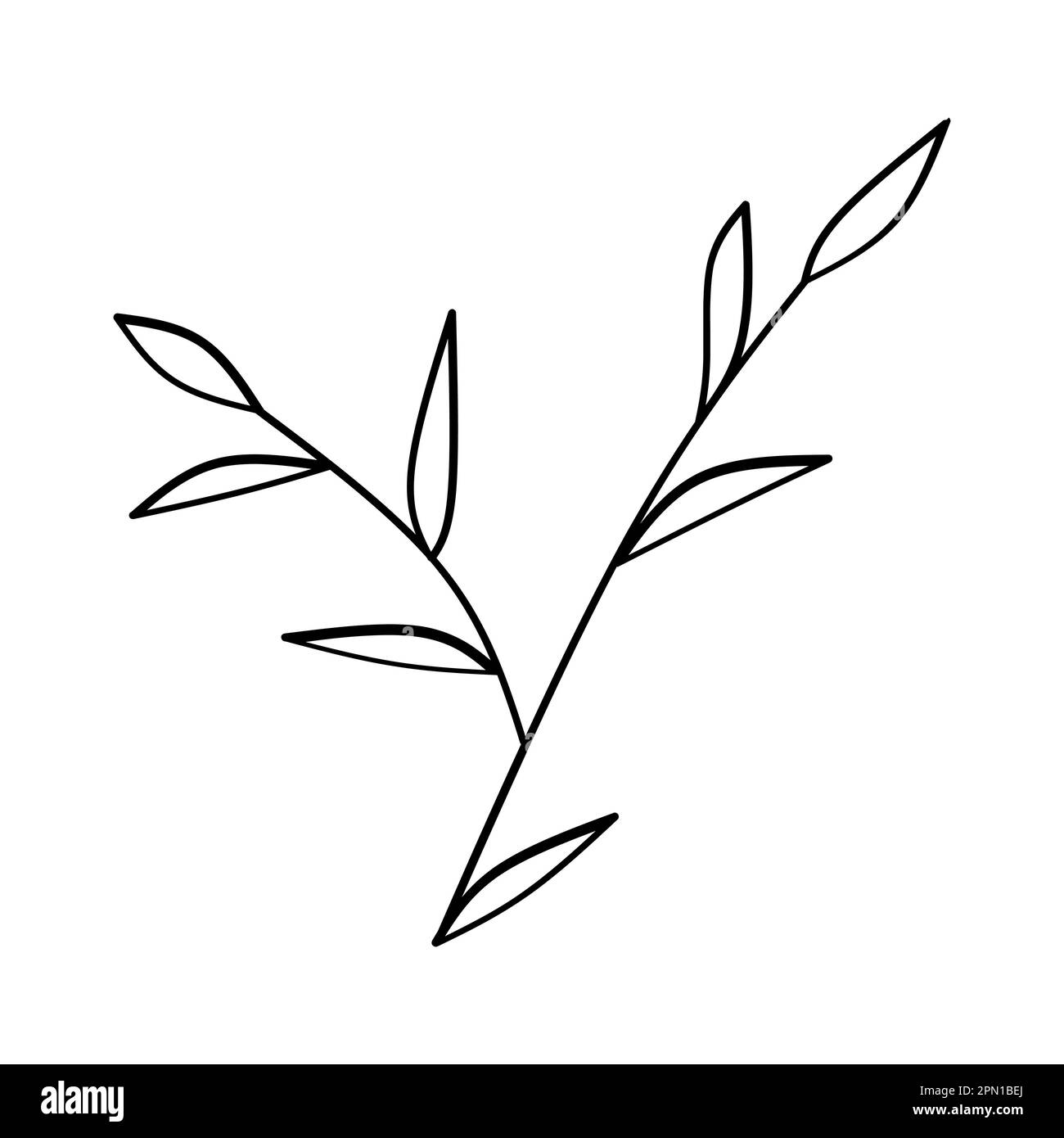 Branch with leaves plant ecology isolated icon vector illustration ...