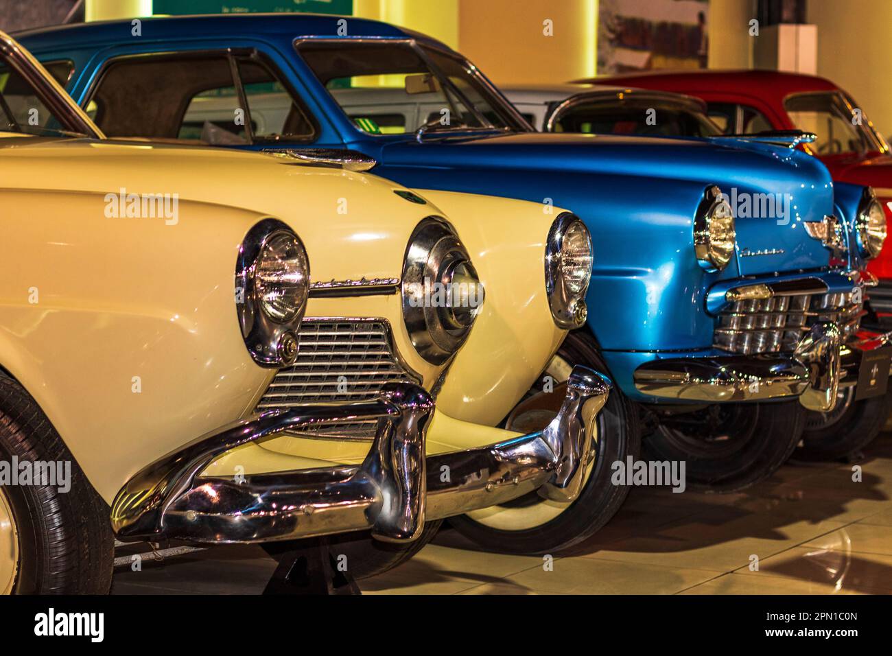 Sharjah, UAE 01.29.2023 Classic, retro, vintage cars on display at