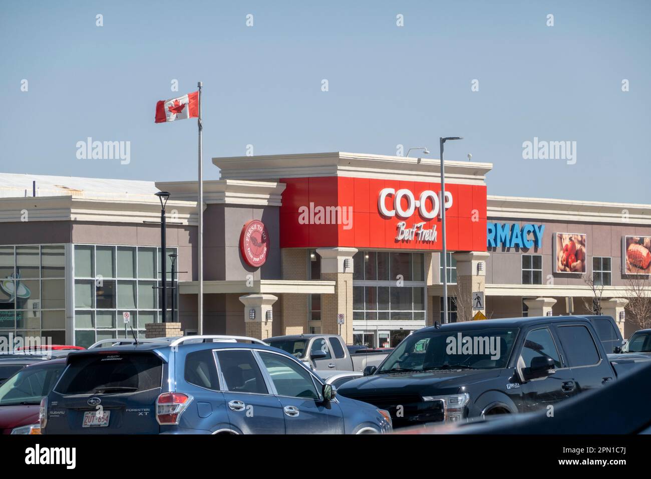 Calgary, Alberta, Canada. Apr 15, 2023. A COOP grocery store location