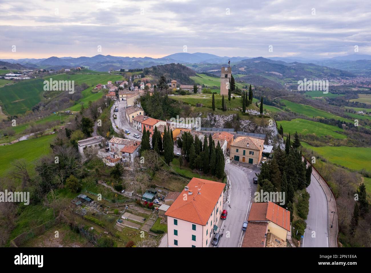 Aerial view of Peglio village in Italy Stock Photo Alamy