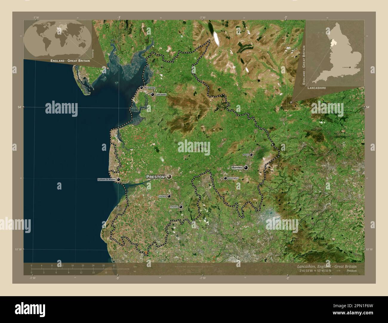 Lancashire, administrative county of England Great Britain. High