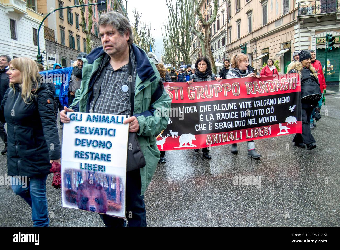 Rome, Italy. 15th Apr, 2023. Demonstration in Rome by animal rights ...