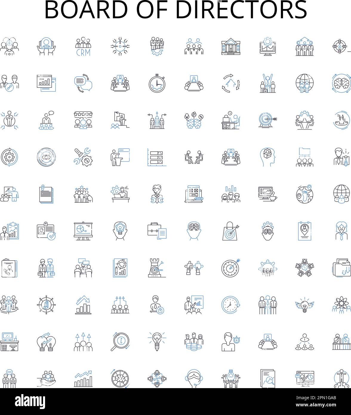 Board of Directors outline icons collection. Board, Directors, Trustees