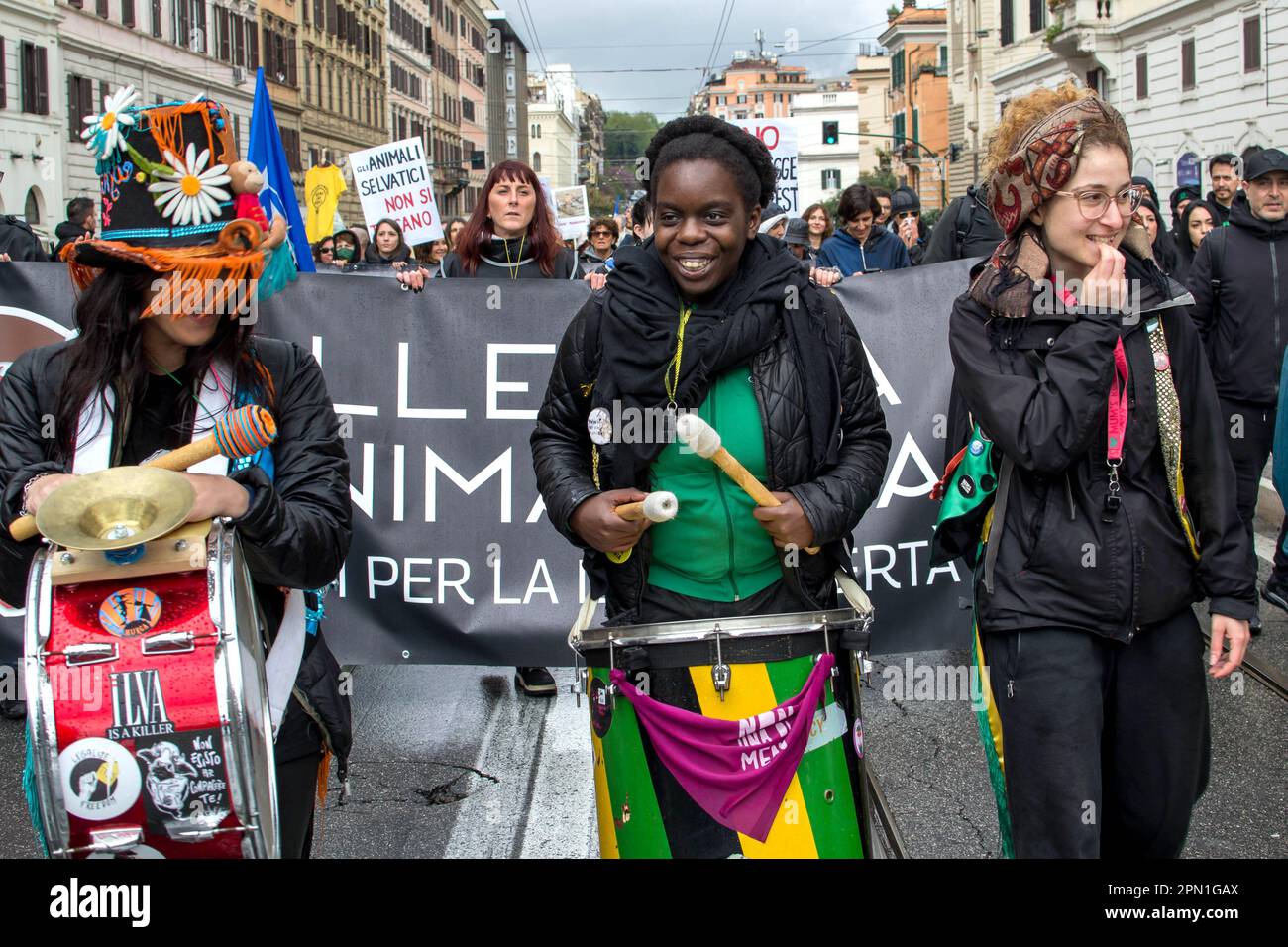 Rome, Italy, Italy. 15th Apr, 2023. Demonstration in Rome by animal ...