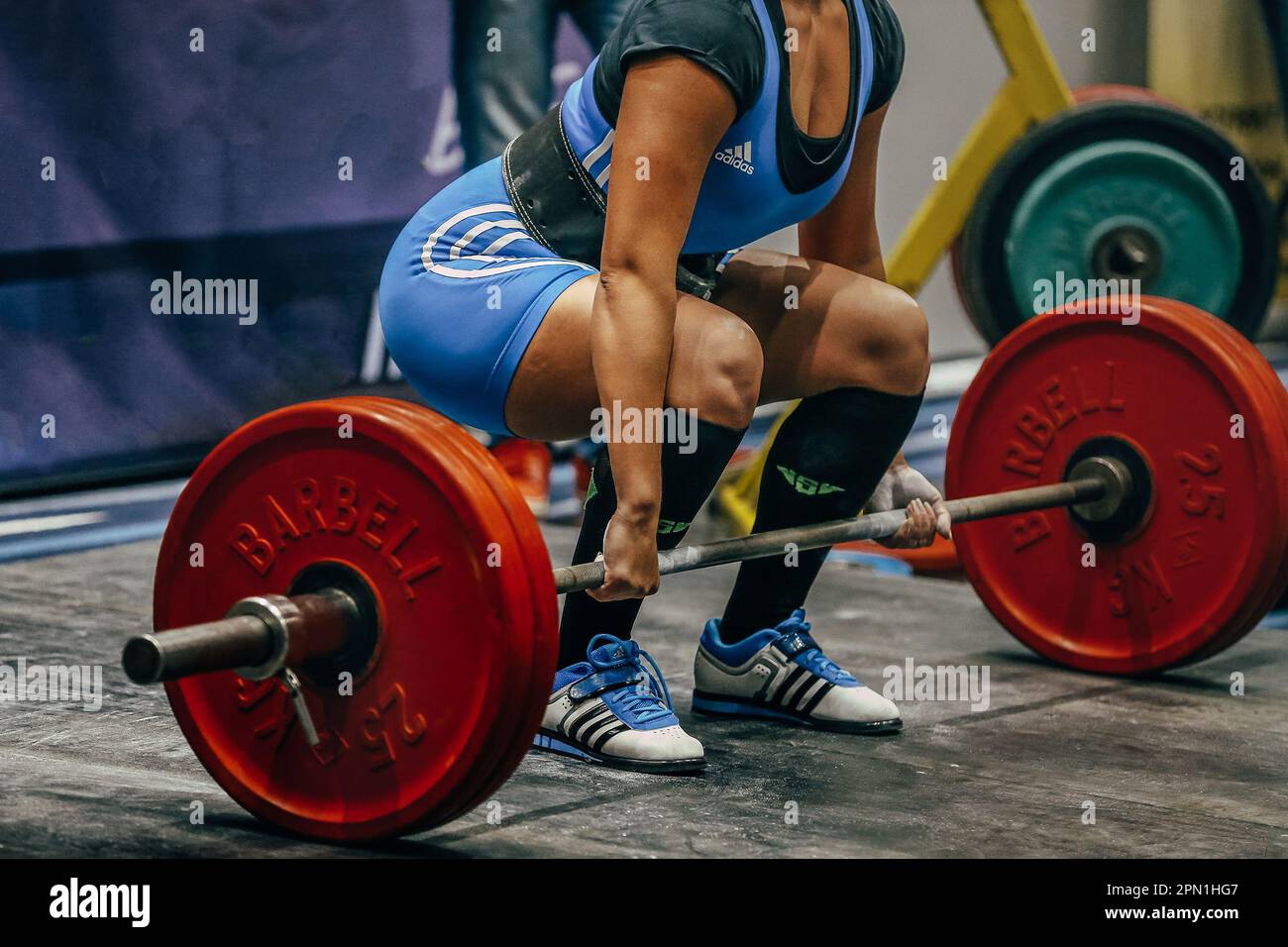 Blue weightlifting singlet hi-res stock photography and images - Alamy