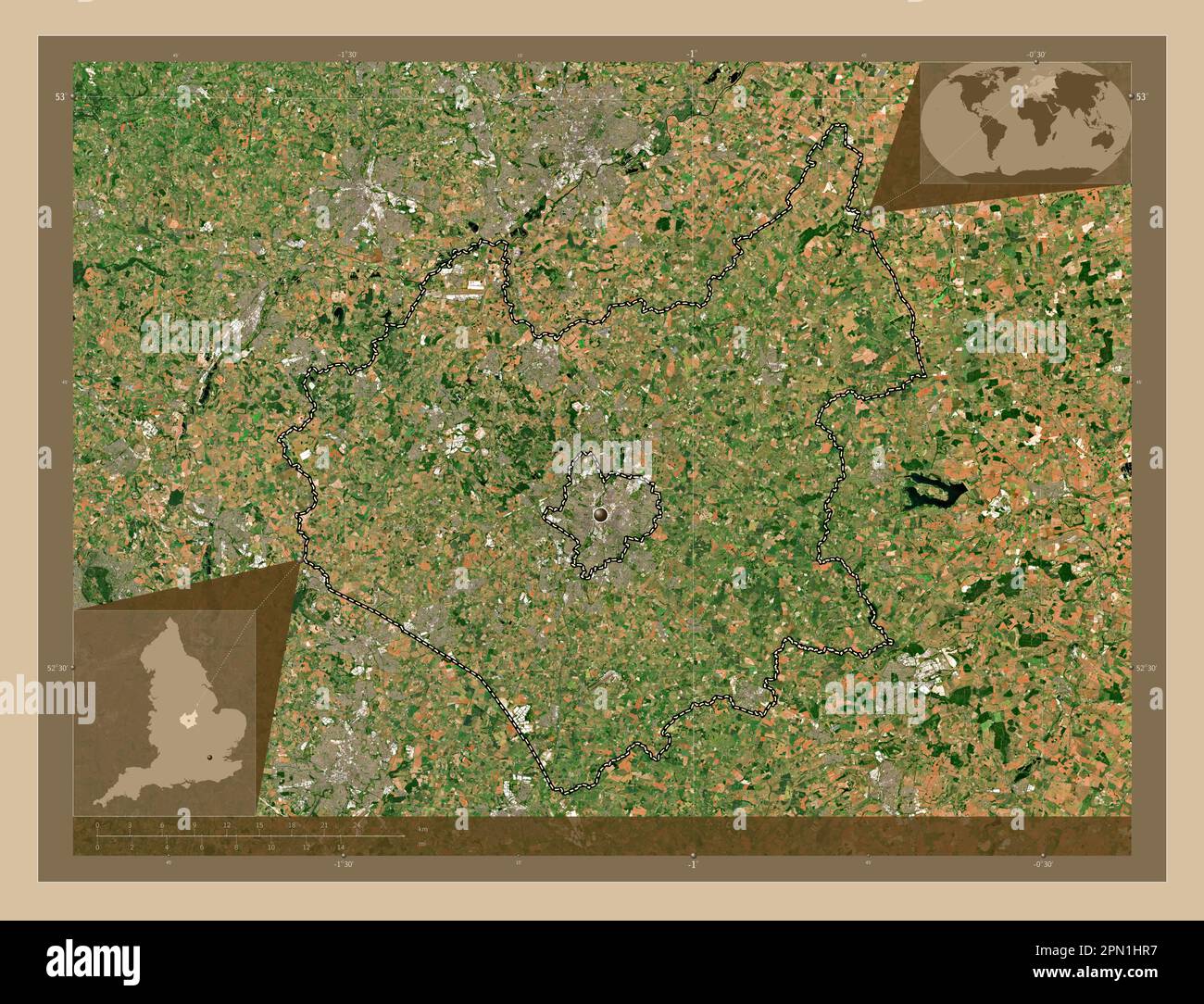 Fleckney Map Leicestershire, administrative county of England - Great Britain. Low ...