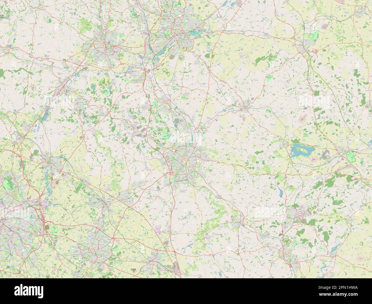 Leicestershire, administrative county of England - Great Britain. Open Street Map Stock Photo